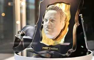An art piece named “Mattman” showing a depiction of late US actor Matthew Perry, who was an avid Batman fan, is displayed ahead of “The Matthew Perry Estate Auction” at Heritage Auctions in Beverly Hills, California on May 19, 2026. — AFP pic