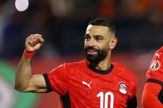 Mohamed Salah reacts.