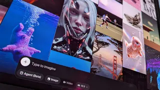 Phone image of Grok's 'imagine' page