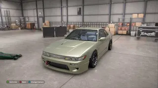The Nissan Silvia K's in the garage in Forza Horizon 6.