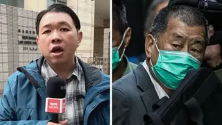 Split screen of Martin Yip and Jimmy Lai