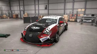 The Lexus RC F in the garage in Forza Horizon 6.