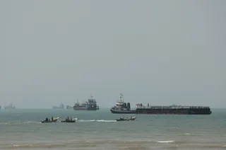 Vessels in the strait of Hormuz.