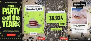 Spotify推出20週年限定個人化體驗「Party of the Year(s)」，用戶可回顧加入Spotify的第一天、第一首播放歌曲與歷年累積聆聽紀錄，並生成專屬「史上最愛120首」歌單與分享卡，在社群掀起一波音樂回憶殺。Spotify提供