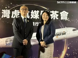 台灣虎航董事長黃世惠與總經理邱彰信。（圖／記者李育道攝影）