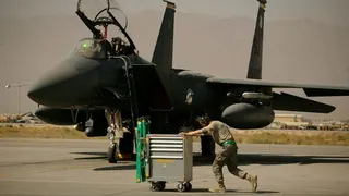 美軍現役F-15E「打擊鷹」戰機。（AP）