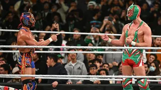 El Grande Americano facing off against El Grande Americano in WWE Royal Rumble match