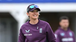 Sarah Taylor smiles during practice