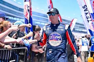 May 3, 2026; Fort Worth, Texas, USA; Richard Childress Racing driver Kyle Busch (8) is introduced before the start of the 2026 Wurth 400 cup race at Texas Motor Speedway. Mandatory Credit: Jerome Miron-Imagn Images