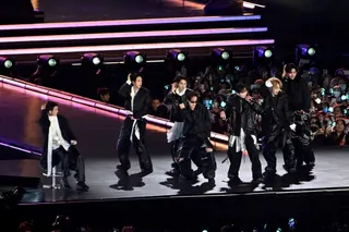 BTS performs at Gwanghwamun Square on March 21, 2026 in Seoul. Photo: Reuters