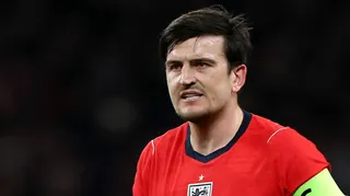 Harry Maguire in action for England
