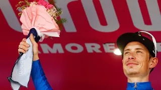 Jonas Vingegaard in the podium after stage 13 of the Giro d'Italia