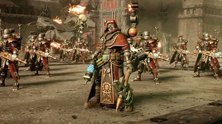A robed soldier in Dawn of War 4.