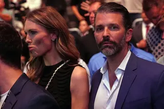 Donald Trump Jnr and Bettina Anderson attend an event in Miami, Florida in April. Photo: Reuters