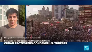Cubans gather before US embassy in Havana to protest Raul Castro indictment