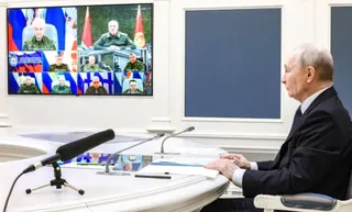 Russian President Vladimir Putin observes a joint training of the nuclear forces of Russia and Belarus via video link at the Kremlin in Moscow, Russia May 21, 2026. Sputnik/Mikhail Metzel/Pool via REUTERS ATTENTION EDITORS - THIS IMAGE WAS PROVIDED BY A THIRD PARTY.