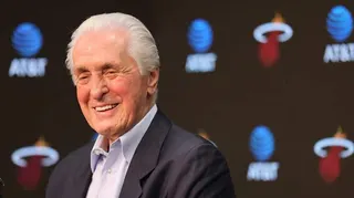 熱火總裁Pat Riley。(Carl Juste/Miami Herald/Tribune News Service via Getty Images)