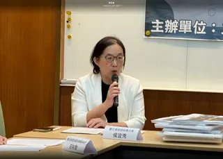 數發部次長侯宜秀2026.5.22出席立委林俊憲記者會，說明Google等商用地圖本地圖資涉及曝光國家安全相關設施。郭宏章攝