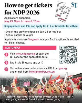 Graphic on how to get tickets for NDP 2026