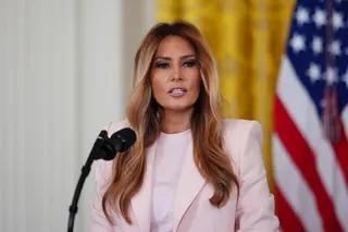 First lady Melania Trump speaks during an event for military mothers in the East Room of the White House, Wednesday, May 6, 2026, in Washington. (AP Photo/Julia Demaree Nikhinson)