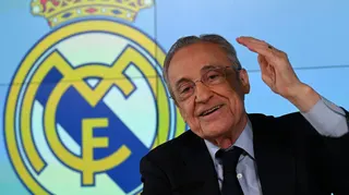 Florentino Perez at a press conference
