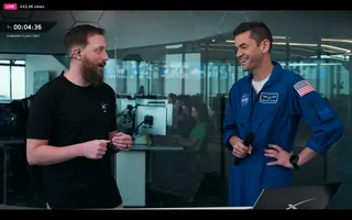 NASA Administrator Jared Isaacman speaks with SpaceX's Dan Huot ahead of the Starship V3 Flight 12 launch at Starbase, Texas on May 22, 2026.