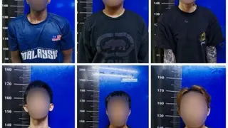 6名落网青年皆有刑事犯罪以及毒品前科。（图由笨珍警方提供）