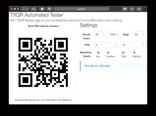TXQR tester app