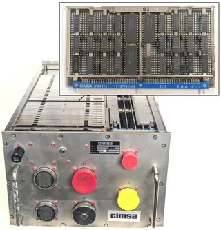 The Mitra 125 MS computer, built by CIMSA, with one of the ALU/register cards shown.