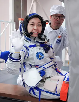 A smile and a wave from Lai Ka-ying during part of her astronaut training. Photo: Handout
