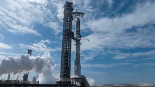 SpaceX conducts a launch rehearsal with its first Starship V3 megarocket at its Starbase site in South Texas on May 11, 2026.