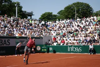 Bosnia and Herzegovina’s Damir Dzumhur in action during his first-round match against Spain’s Alejandro Davidovich Fokina at the French Open in Paris May 24, 2026. — Reuters pic