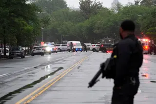 Police and members of the Secret Service block streets around the White House, Saturday, May 23, 2026, in Washington. (AP Photo/Alex Brandon)
