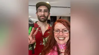 Hasan Piker and Jodie Evans standing together in Havana, Cuba