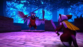 A mouse prepares to fight an Owl in Mouseward, a soulslike by Finite Reflection Studios.