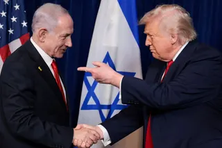 US President Donald Trump, right, and Israeli Prime Minister Benjamin Netanyahu. Photo: Reuters
