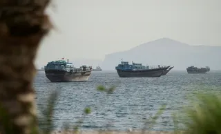 Vessels sail through the Strait of Hormuz, Musandam May 22, 2026. Iran’s foreign ministry said today that Tehran was collecting fees for ‘navigational services’ on ships transiting the strategic Strait of Hormuz, rather than imposing tolls. — Reuters/Stringer pic