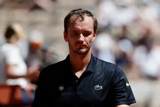 Russia's Daniil Medvedev during his first round defeat by Australia's Adam Walton
