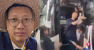 香港屯门新会商会中学校长李卓兴率领学生来狮城交流。 （取自网络）