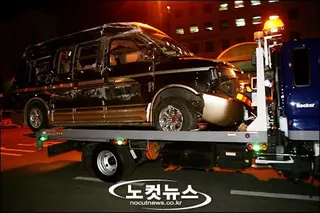 SJ在2007年曾歷經嚴重車禍，當時利特與圭賢傷勢嚴重，他們搭乘的車輛更是嚴重毀損。翻攝nocutnews
