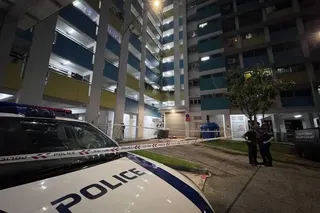 A police cordon was set up at the area near the block’s garbage chute.