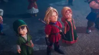 Dragon Quest 7 Reimagained party members stand in a row.