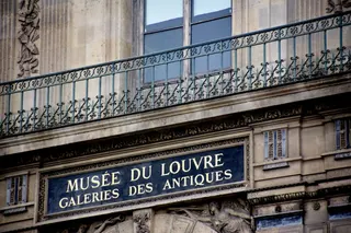 An exterior view of the Louvre’s window and balcony in Paris, photographed on November 3, 2025, two weeks after a daring robbery. — AFP pic