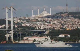 荷蘭海軍德魯伊特號護衛艦（HNLMS De Ruyter，舷號F804）。（路透...