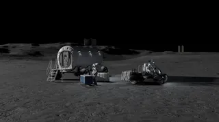 A rendered visualisation of a module intended for astronaut movement on the lunar surface, created at Cape Canaveral (Florida, USA) on May 26, 2026