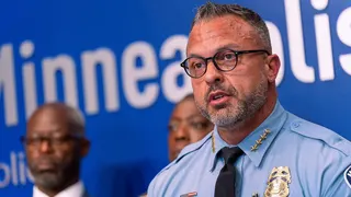 Minneapolis Police Chief Brian O'Hara speaking at a press conference