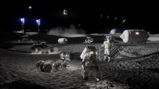 A simulation of an operation conducted jointly by robots and astronauts at Cape Canaveral (Florida, USA) on May 26, 2026