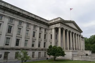 The US Treasury building in Washington.