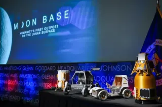 NASA發佈會現場展示的月球基地設備模型