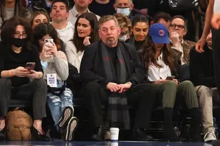 James Dolan attends a Knicks game during the 2024-25 season